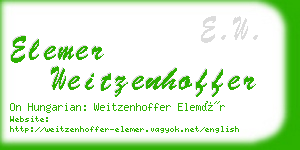 elemer weitzenhoffer business card